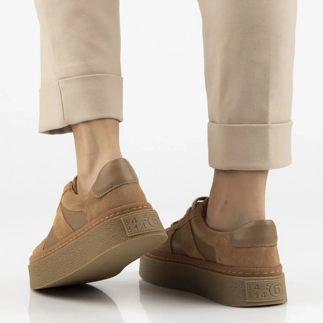 Skórzane sneakersy Filippo DP7174/25 BR brązowe