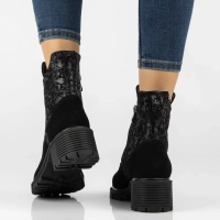 Skórzane botki na obcasie Filippo DBT8021/26 BK GR czarne