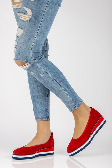 Skórzane baleriny Filippo DP2323/21 RD czerwone