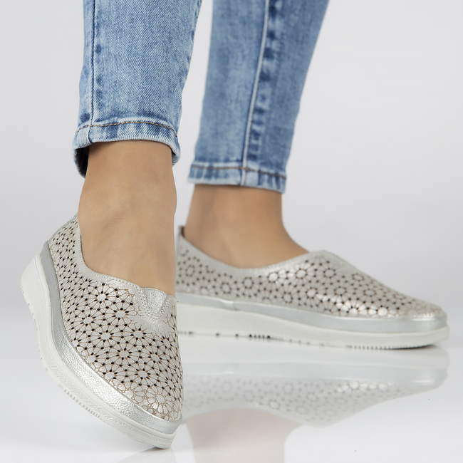 Półbuty Filippo DP1400/20 SI srebrne