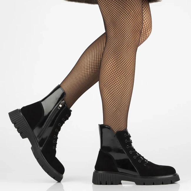 Leather ankle boots DBT6385/24 BK black