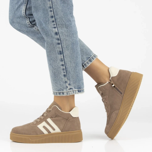 Skórzane sneakersy Filippo DP7425/25 BE beżowe