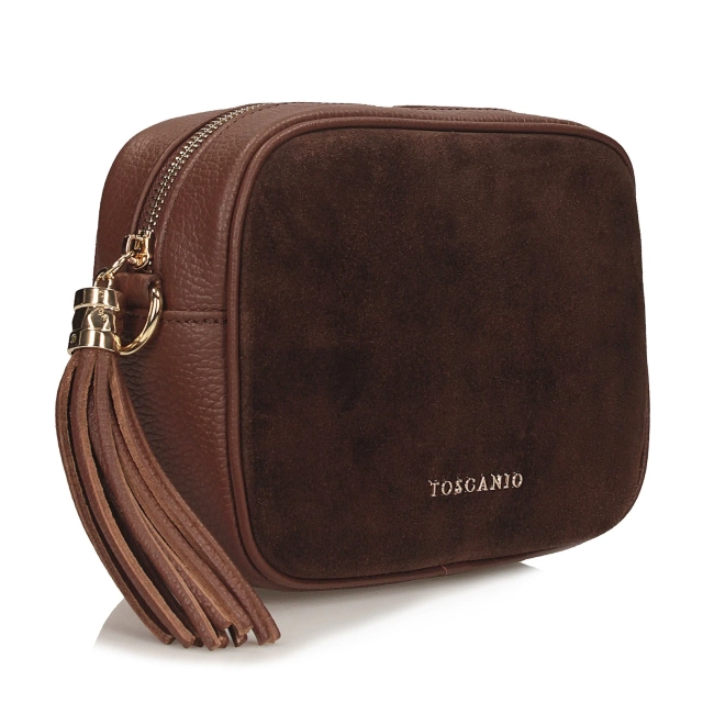Brown leather handbag Toscanio G88