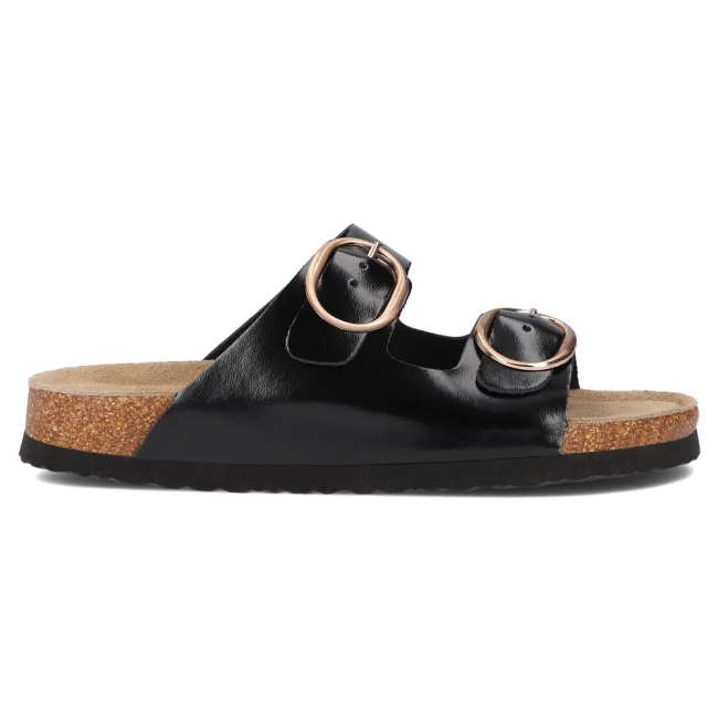 Skórzane klapki Filippo DK7061/25 BK L czarne