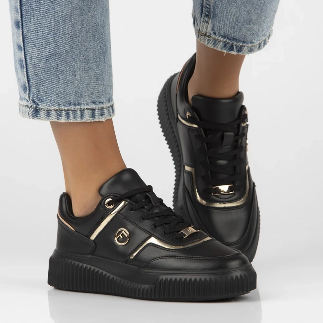 Skórzane sneakersy Filippo DP6727/25 BK czarne