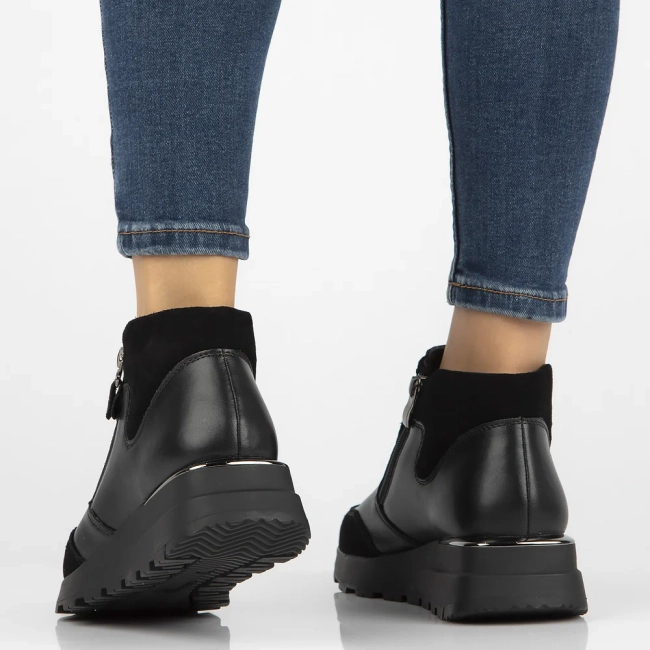 Leather ankle boots DBT6348/24 BK black