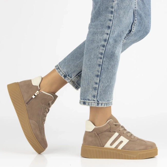 Skórzane sneakersy Filippo DP7425/25 BE beżowe