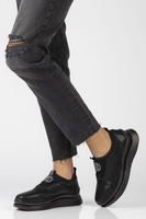 Skórzane półbuty na platformie Filippo DP4174/22 BK czarne