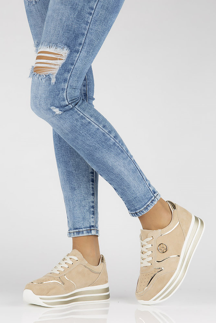 Leather Sneakers Filippo DP3682/22 BE beige