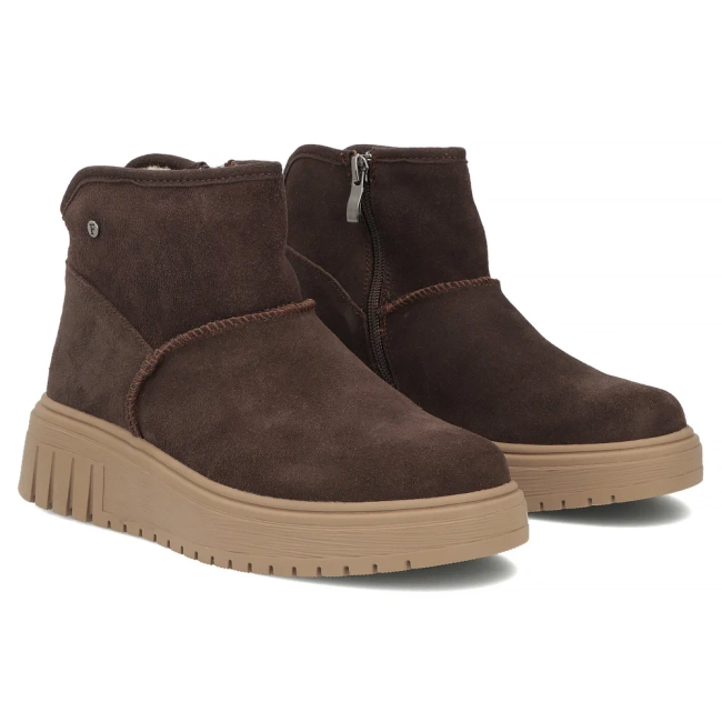 Leather platform ankle boots Filippo DBT8342/26 D BR dark brown