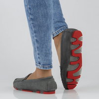 Skórzane mokasyny Filippo DP2037/22 GR RD szare