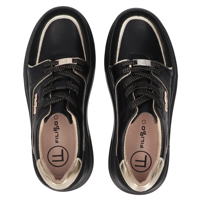 Leather sneakers Filippo DP6805/25 BK black