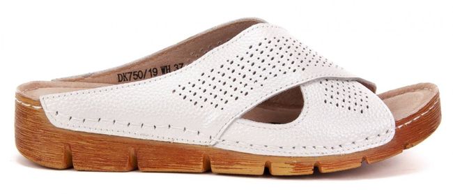 Skorzane flip-flops Filippo DK750/19 WH white