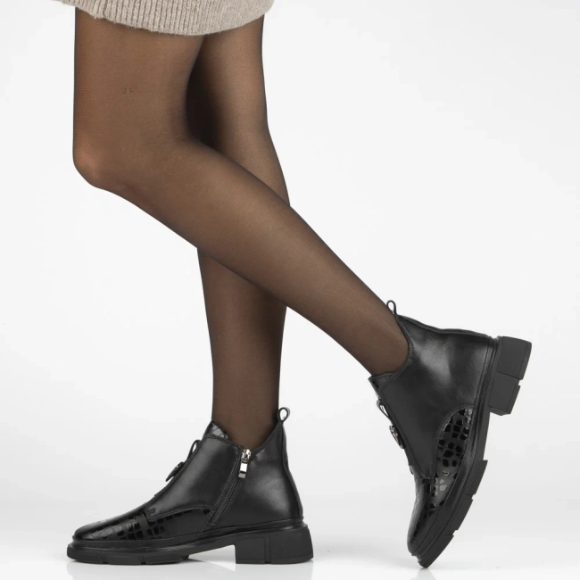 Leather ankle boots Filippo DBT7430/25 BK black