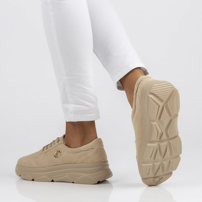 Skórzane Sneakersy Filippo DP2138/22 BE BE beżowe