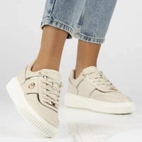 Skórzane sneakersy Filippo DP6727/25 BE beżowe