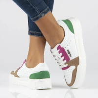 Skórzane półbuty na platformie Filippo DP6111/24 WH FH białe