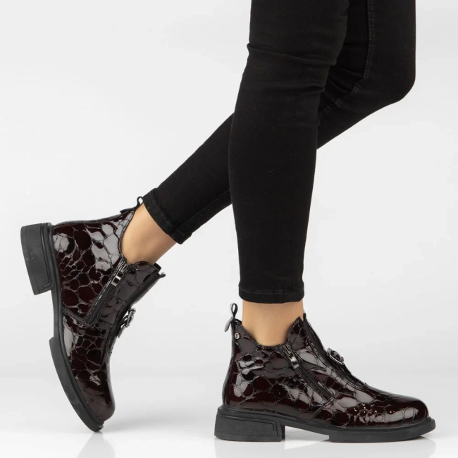 Leather ankle boots Filippo DBT7989/26 BG burgundy