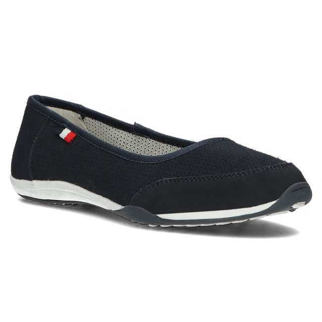 Skórzane baleriny Filippo DP143/23 NV granatowe