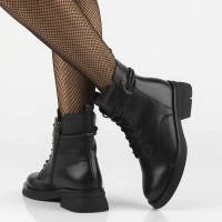 Skórzane botki Filippo DBT7453/25 BK czarne