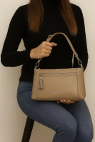 Beige leather handbag Toscanio G46