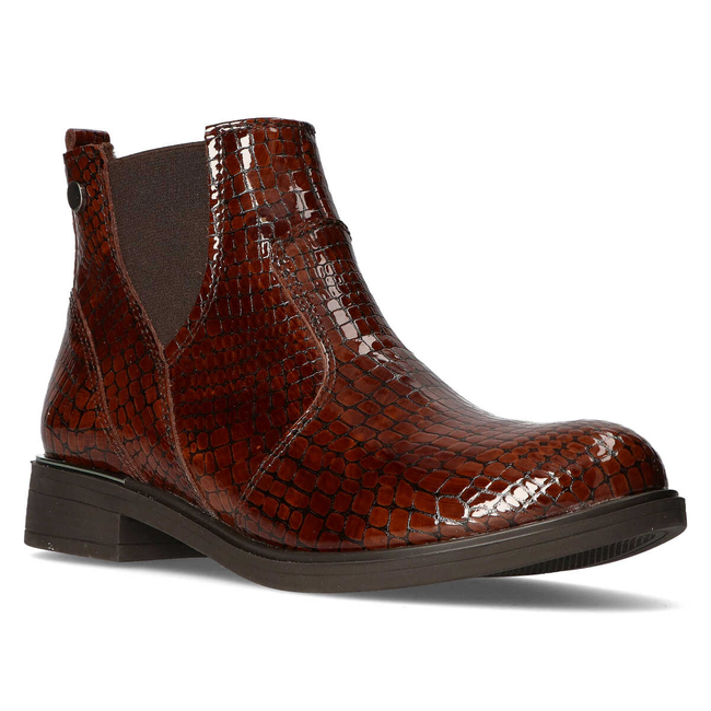 Leather ankle boots Filippo 437s brown kroko