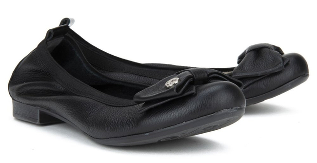 Skórzane baleriny Filippo 477 Czarne Lico