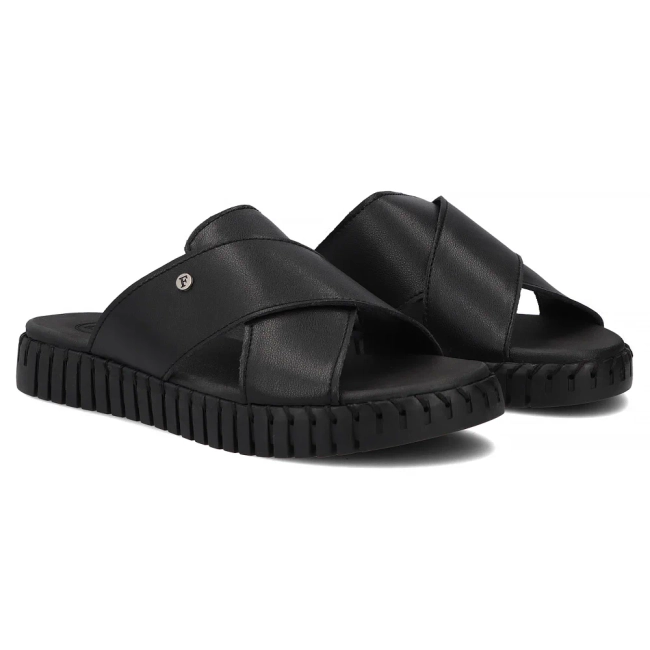 Leather flip-flops Filippo DK7626/26 BK black