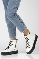 Skórzane trzewiki Filippo DBT3944/22 WH białe