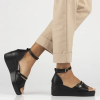 Leather sandals Filippo DS7029/25 BK black