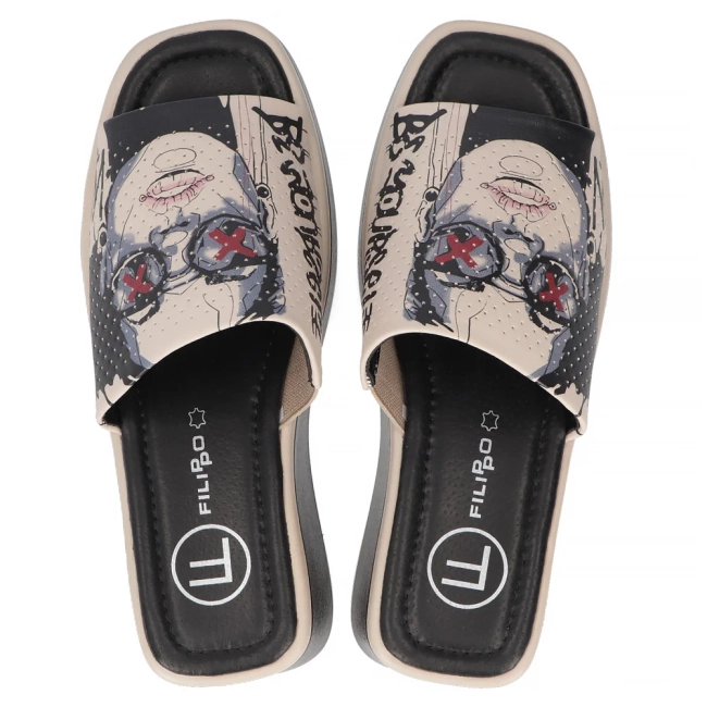 Leather flip-flops Filippo DK6820/25 BE beige