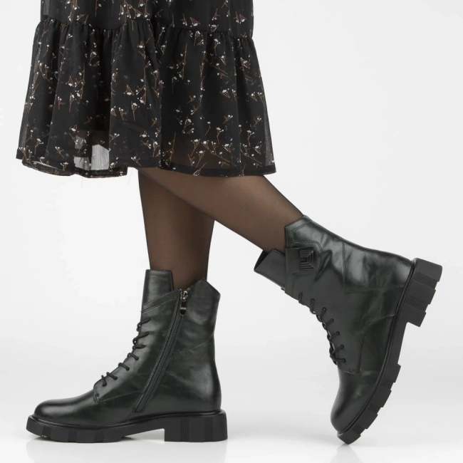 Leather ankle boots Filippo DBT7464/25 GE dark green