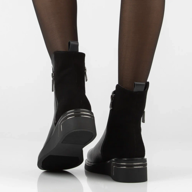 Leather wedge ankle boots Filippo DBT8040/26 BK black