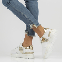 Skórzane Sneakersy Filippo DP3688/22 WH GO białe