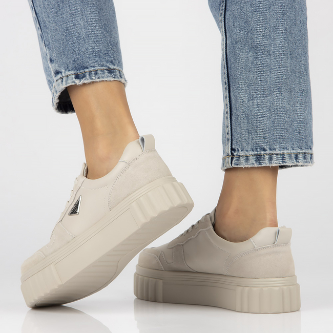 Leather Sneakers Filippo DP4913/23 BE beige