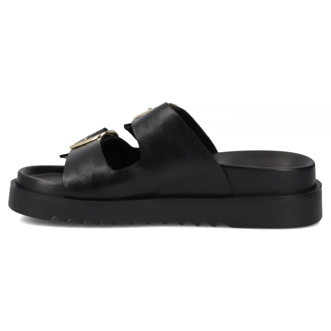 Skórzane klapki Filippo DK7827/26 BK czarne