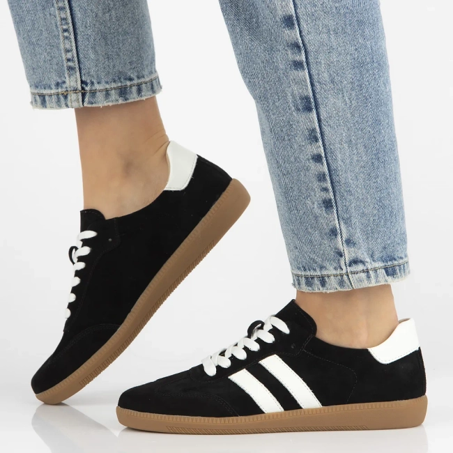 Leather sneakers Filippo DP6741/25 BK black