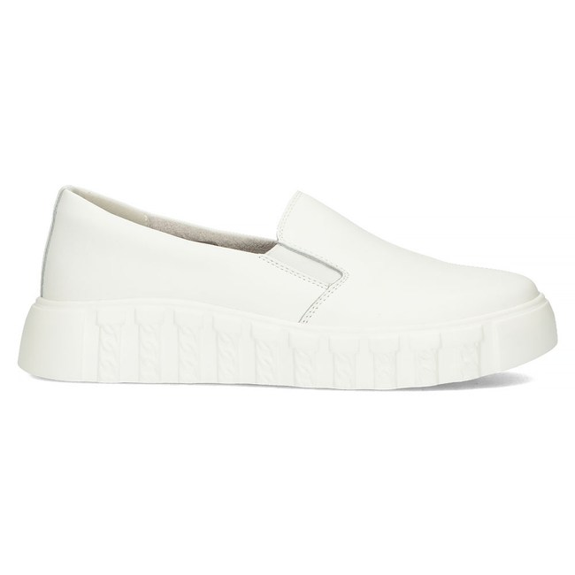 Skórzane półbuty na platformie Filippo DP4683/23 WH białe