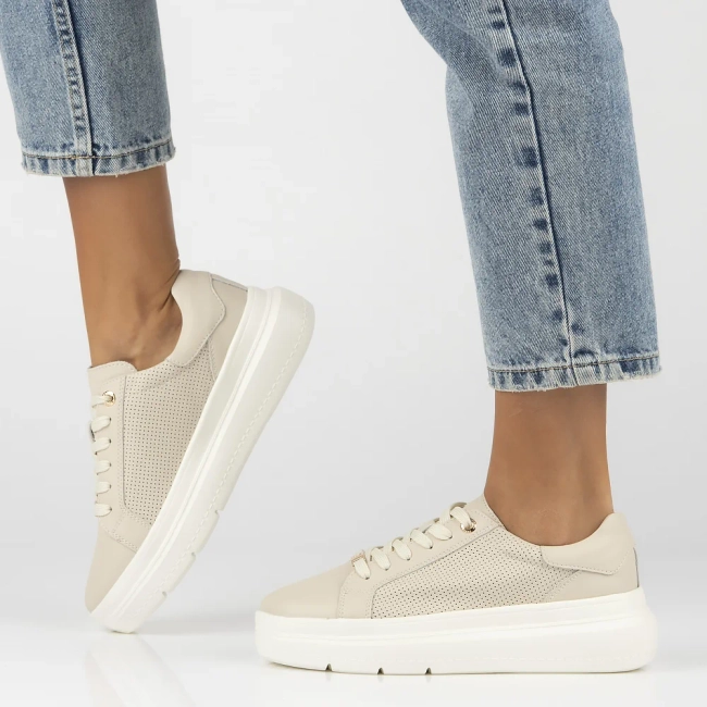 Leather sneakers Filippo DP6731/25 BE beige