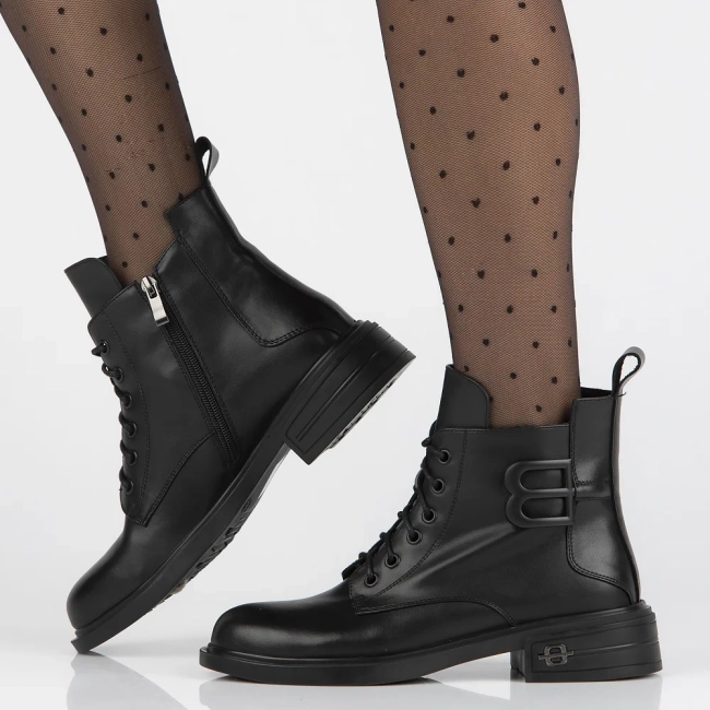 Skórzane trzewiki Filippo DBT6320/24 BK czarne