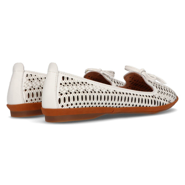 Leather openwork lords Filippo DP2034/21 WH white