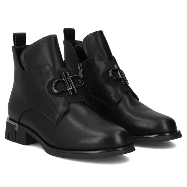 Skórzane botki Filippo DBT7191/26 BK czarne