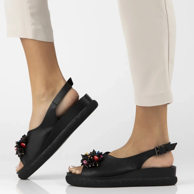 Leather sandals Filippo DS6983/25 BK black