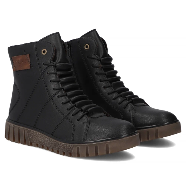 Ankle Boots Rieker leather Y3421-00 Black