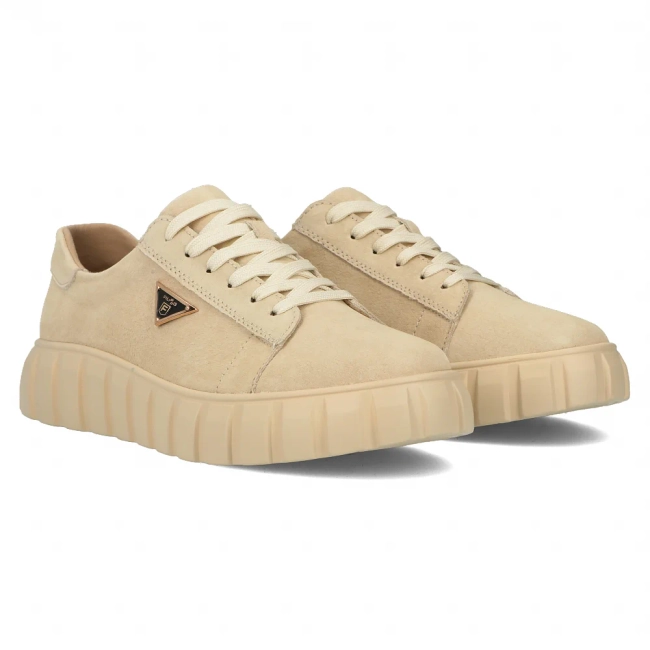 Skórzane sneakersy Filippo DP4138/24 BE beżowe