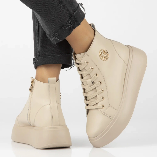 Leather ankle boots DBT6338/24 BE beige