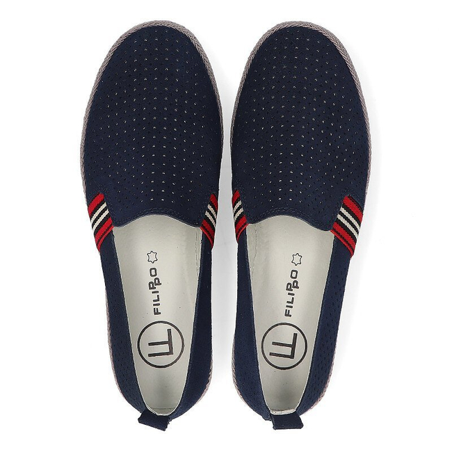 Leather shoes Filippo DP2309/22 NV navy blue