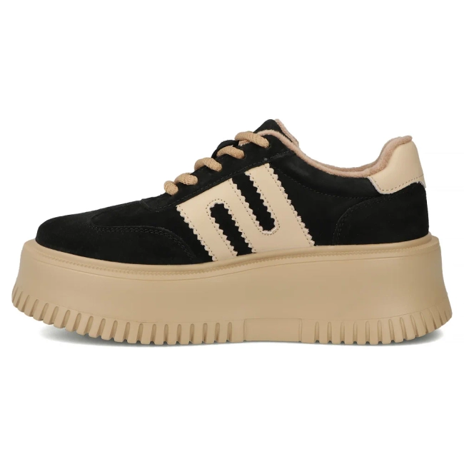 Skórzane sneakersy Filippo DP7111/25 BK czarne