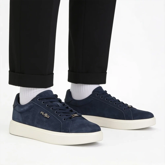 Skórzane sneakersy Filippo MP7840/26 NV SU granatowe