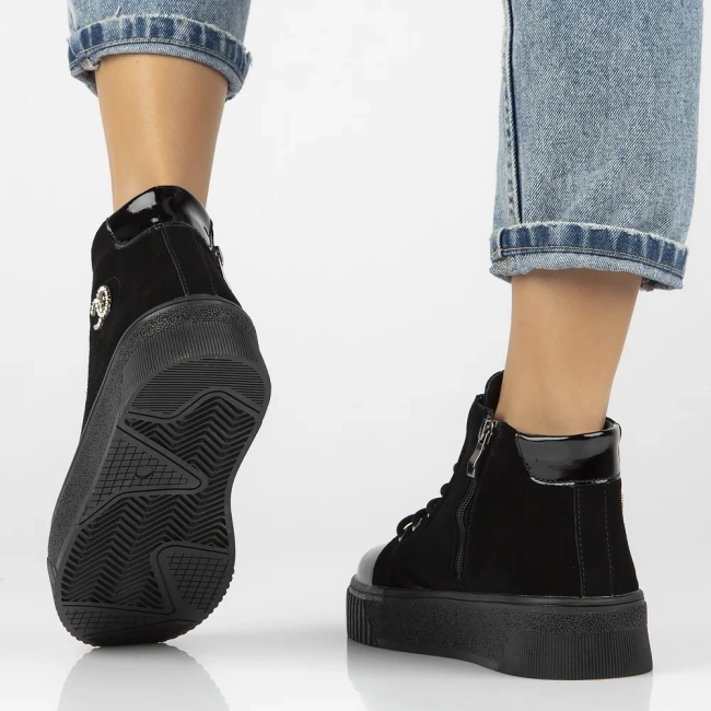 Leather ankle boots DBT6483/24 BK black